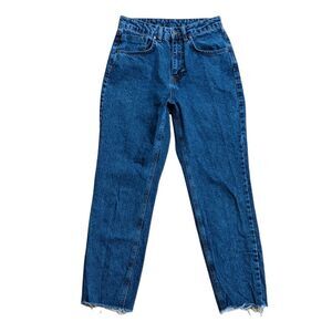 Vintage Ragged Jeans Women's 100% Cotton 5 Pocket Style Classic Fit Jean Size 28